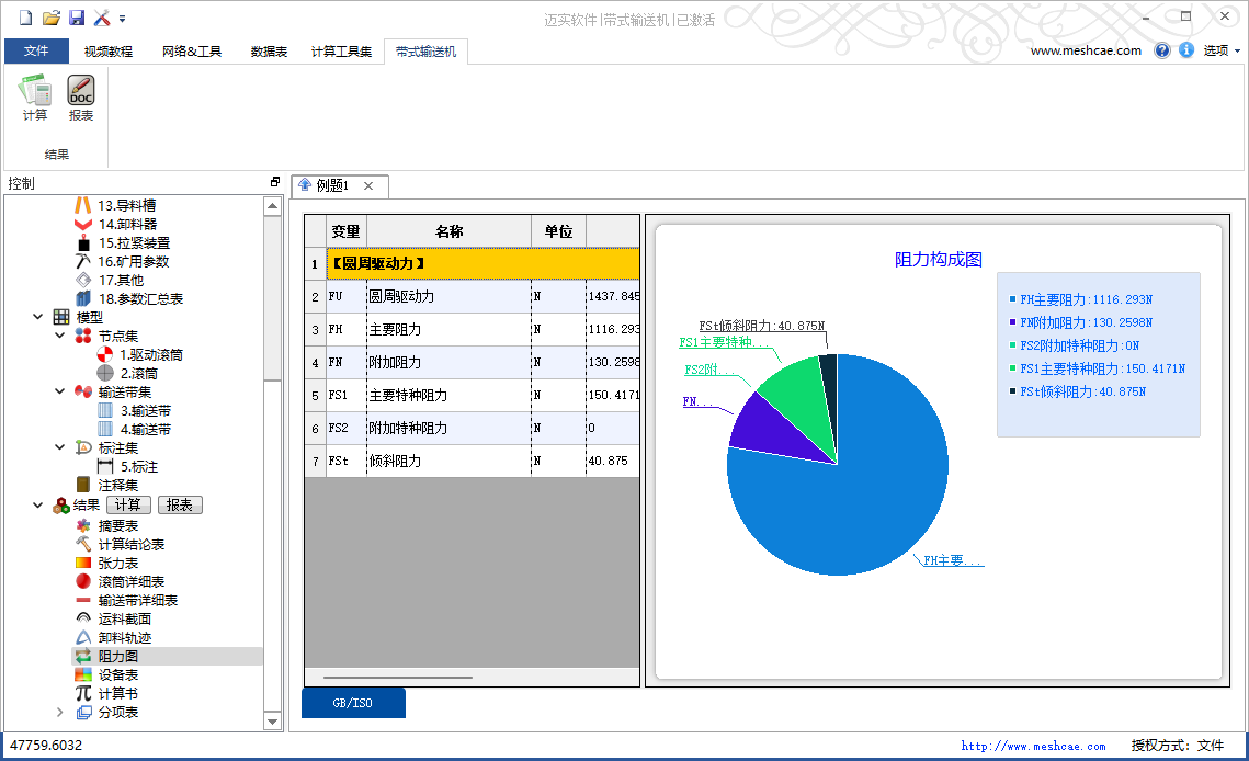 迈实皮带机软件阻力组成图